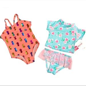 Girls’ Penelope Mack 2 Swimsuits 24 Months Bundle of 2 One Piece & 2 Pc Tutu NWT